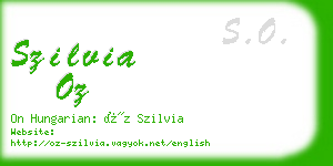 szilvia oz business card